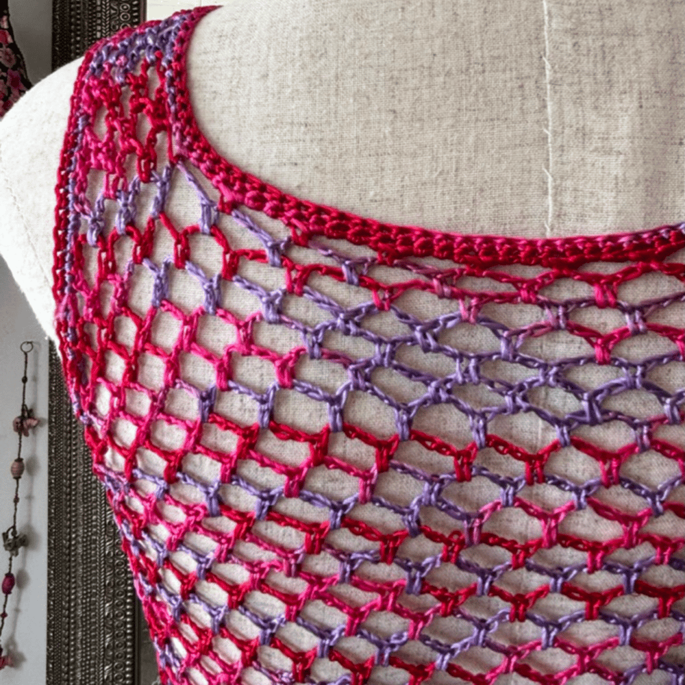 Image of HANDMADE SILK CROCHET DRESS