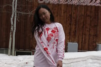 Image 1 of Pink Hearts and Flowers long-sleeved / short-sleeved tee