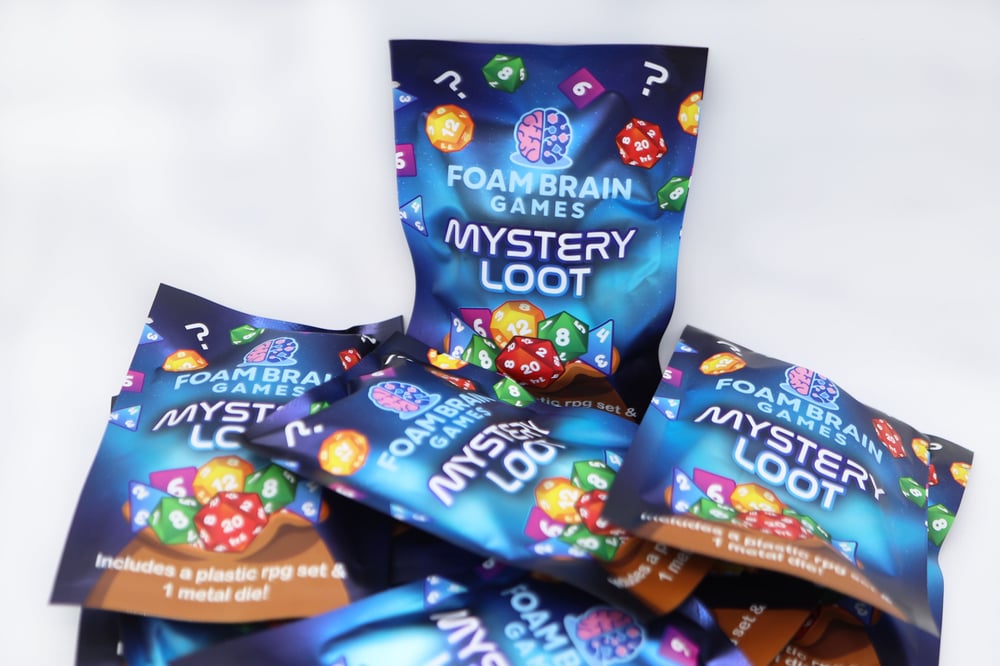 MYSTERY LOOT: PLASTIC RPG DICE SET & BONUS METAL DIE