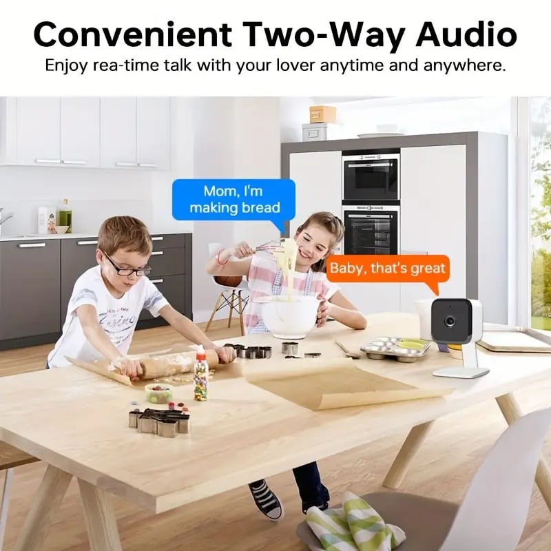 1080P Wireless Indoor Security Camera - Motion Detection, Two-Way Audio, Night Vision, Phone App