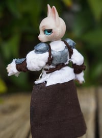 Image 4 of "Elise" Rustic Medieval Guard Warrior Kitty Miniature OOAK Ball Jointed Doll