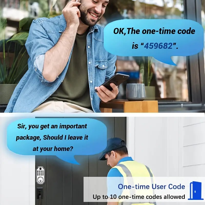 Fingerprint Smart Deadbolt Lock - Backlit Keypad, Auto Lock, Voice Prompt, Long Battery Life