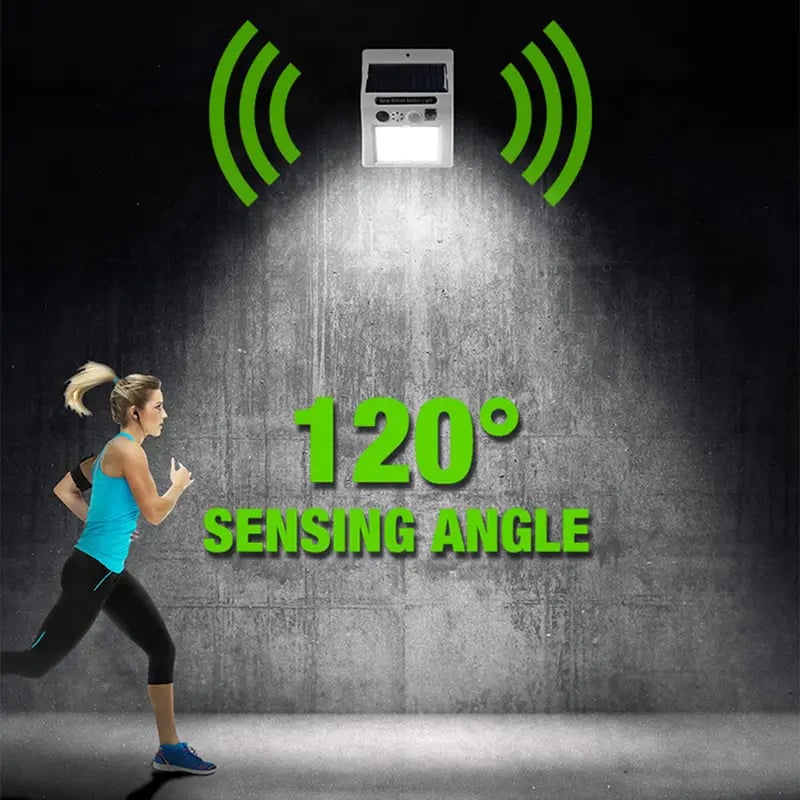 Solar Security Light Alarm - Waterproof PIR LED Motion Sensor, 129dB Loud Siren, Outdoor Use