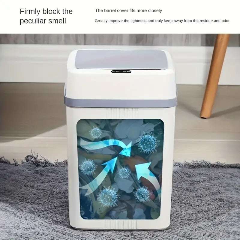 Automatic Touchless Trash Can - Battery Powered, Ideal for Kitchen, Bathroom, Bedroom, Office