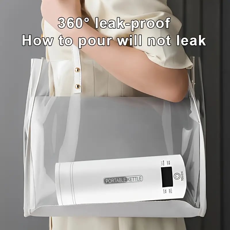 Portable Electric Travel Kettle - Stainless Steel, 16.91oz, Auto Shut-off, 4 Preset Heating Settings
