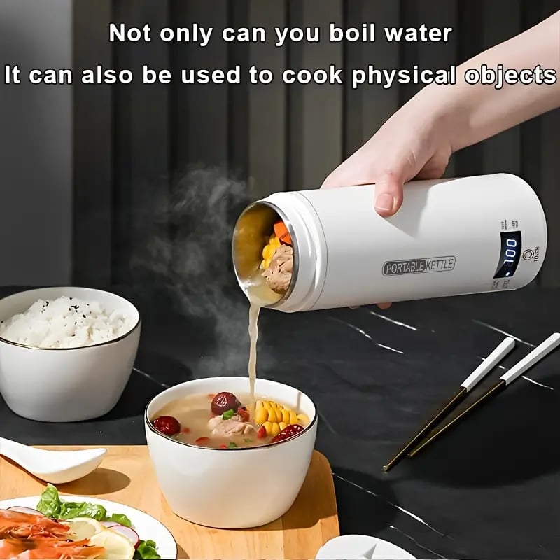 Portable Electric Travel Kettle - Stainless Steel, 16.91oz, Auto Shut-off, 4 Preset Heating Settings