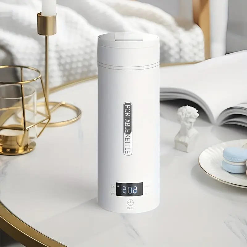 Portable Electric Travel Kettle - Stainless Steel, 16.91oz, Auto Shut-off, 4 Preset Heating Settings