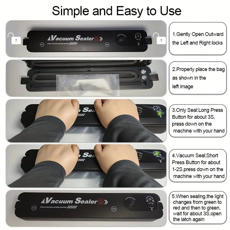 Household Vacuum Sealing Machine Set - 60pcs, Easy to Operate, Ideal for Dry and Soft Food Storage