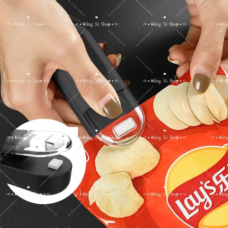 Mini Vacuum Sealer - 2-in-1 Heat Sealer & Cutter, Portable Thermal Sealer for Plastic Bag Storage