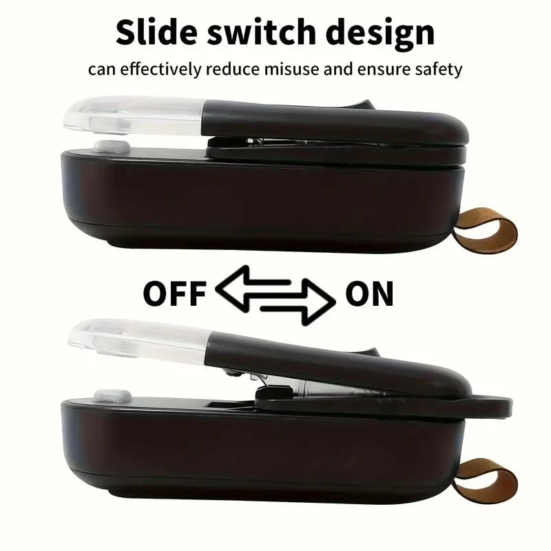 Mini Vacuum Sealer - 2-in-1 Heat Sealer & Cutter, Portable Thermal Sealer for Plastic Bag Storage