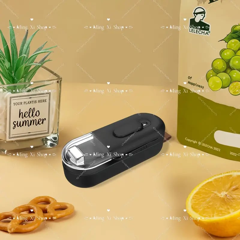 Mini Vacuum Sealer - 2-in-1 Heat Sealer & Cutter, Portable Thermal Sealer for Plastic Bag Storage