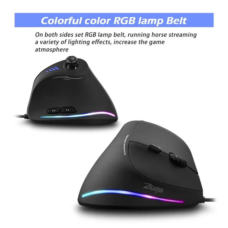 Master C18 Rocker Vertical Gaming Mouse - Wired E-sports Mouse, Custom Macro Programming