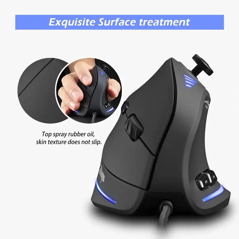 Master C18 Rocker Vertical Gaming Mouse - Wired E-sports Mouse, Custom Macro Programming