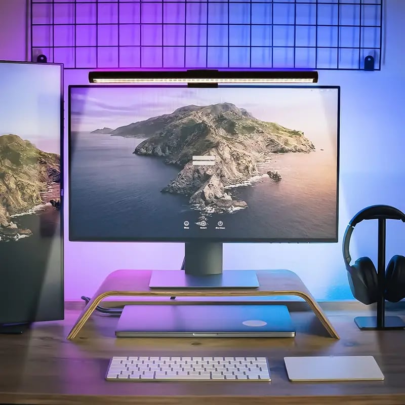 USB Monitor Light - RGB Gaming LED, Touch Control, Stepless Dimming, Eye Protection, Space-Saving