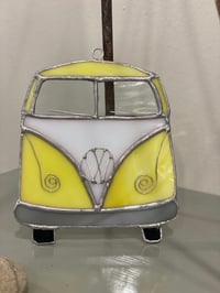 Stained Glass Vintage VW Bus-Yellow 
