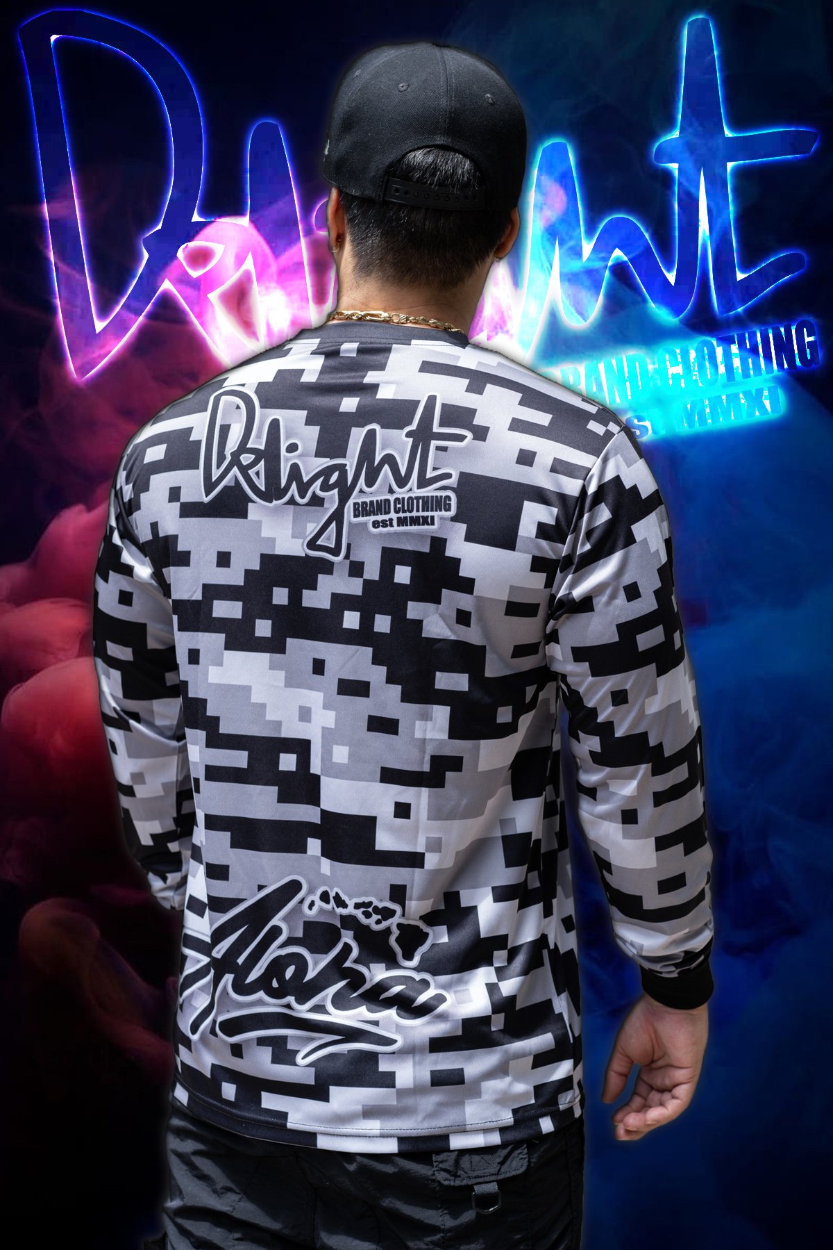 Aloha Islands - Grey Digital Camo Longsleeve