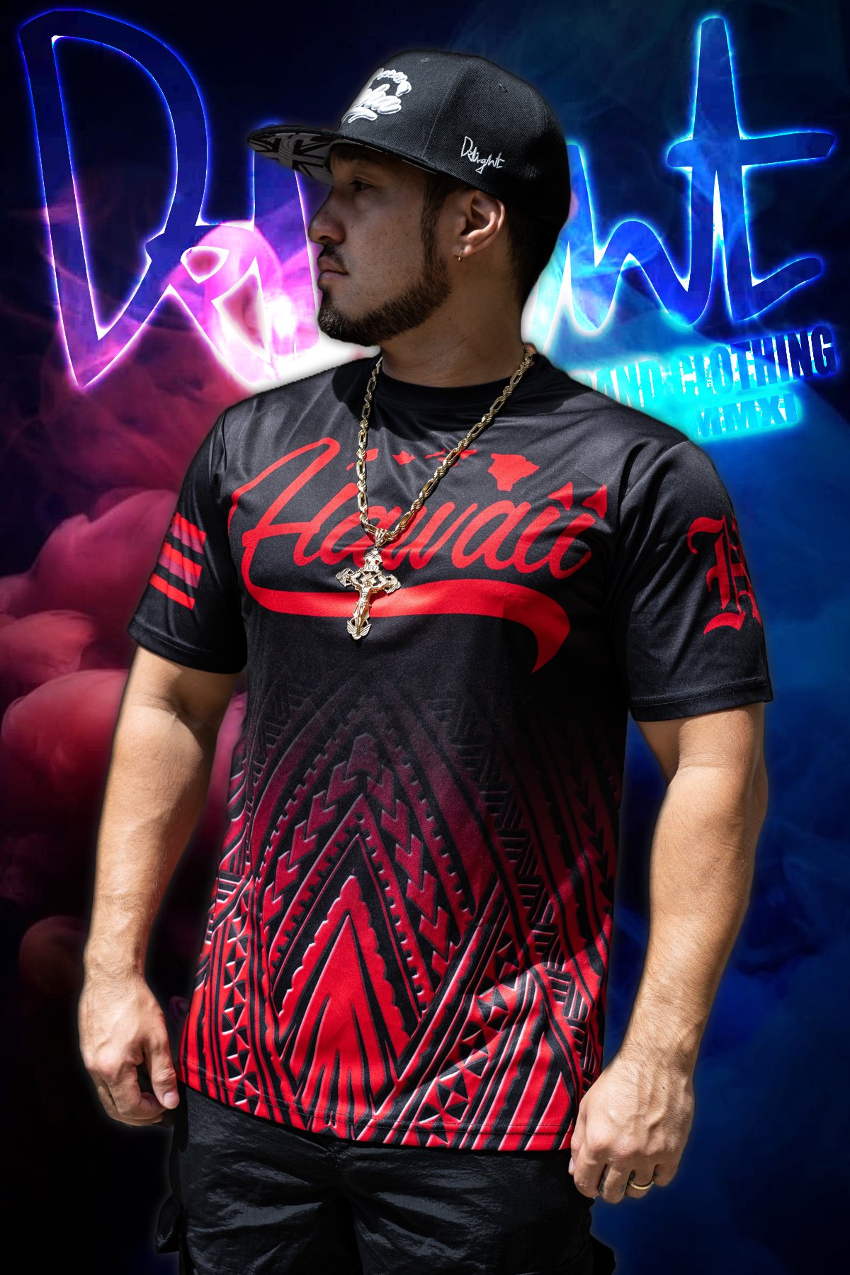 Hawaii Mano Tribal - Delight EST. 808 (Black/Red)