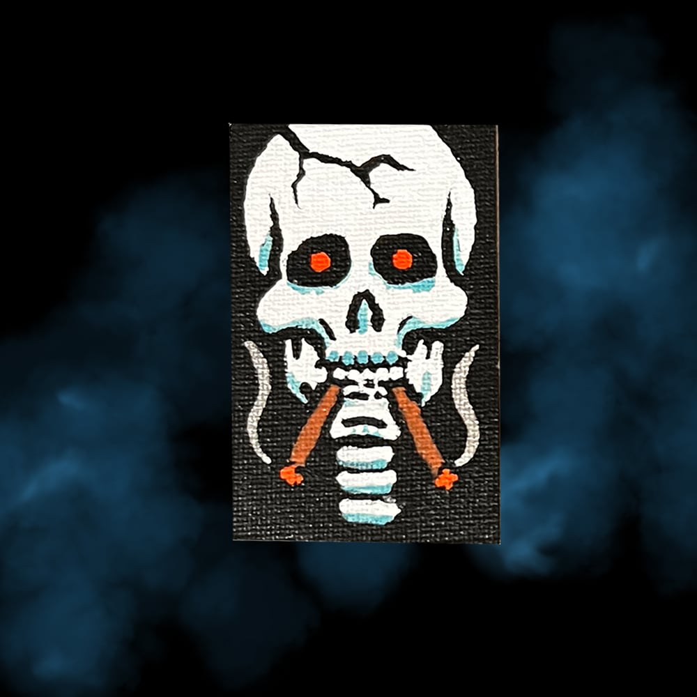 Image of "Stone Cold Blunt Smoka" 2" X 3" Canvas MAGNET