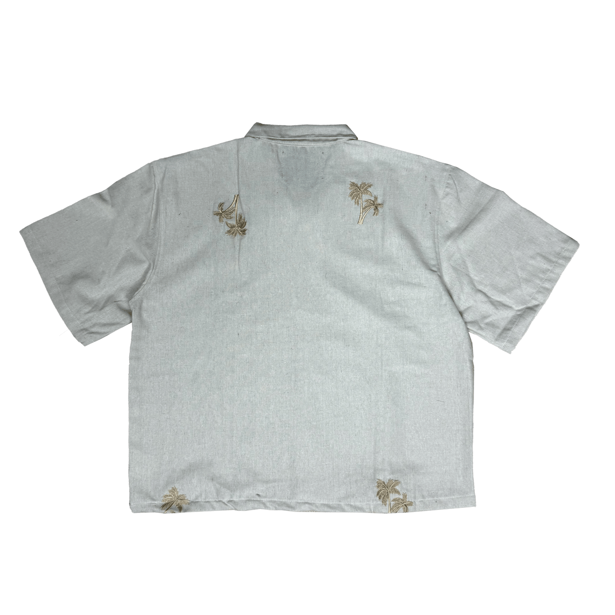 Image of Raw linen palm shirt - white sand