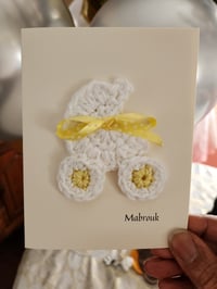 Image 2 of Stroller Newborn Baby Greeting Card Crochet