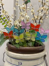 Image 2 of Stained Glass Plant Stake-Orange