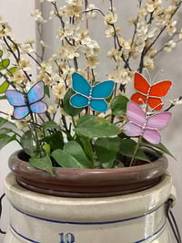 Image 3 of Stained Glass Plant Stake-Orange