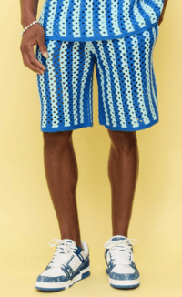 Image 1 of RELAXED OPEN STITCH STRIPE KNITTED SHORTS