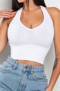 Image 1 of Halter Neck Crop Tank 