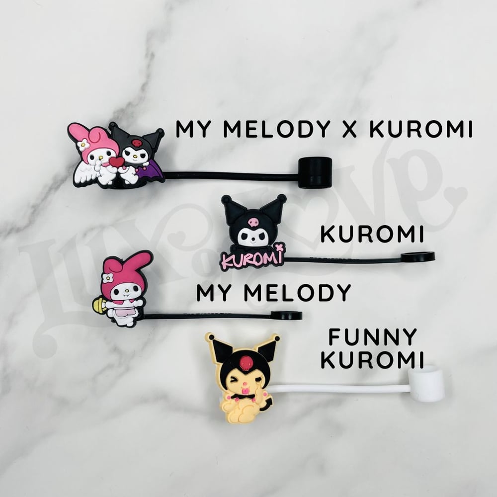 Image of My Melody + Kuromi Straw Caps