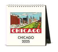 Image 1 of Cavallini & Co. Chicago 2025 Easel Desk Calendar, 6.5"x6.5" 