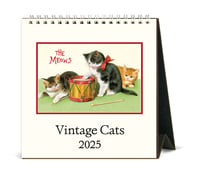 Image 1 of Cavallini & Co. Vintage Cats 2025 Easel Desk Calendar, 6.5"x6.5"