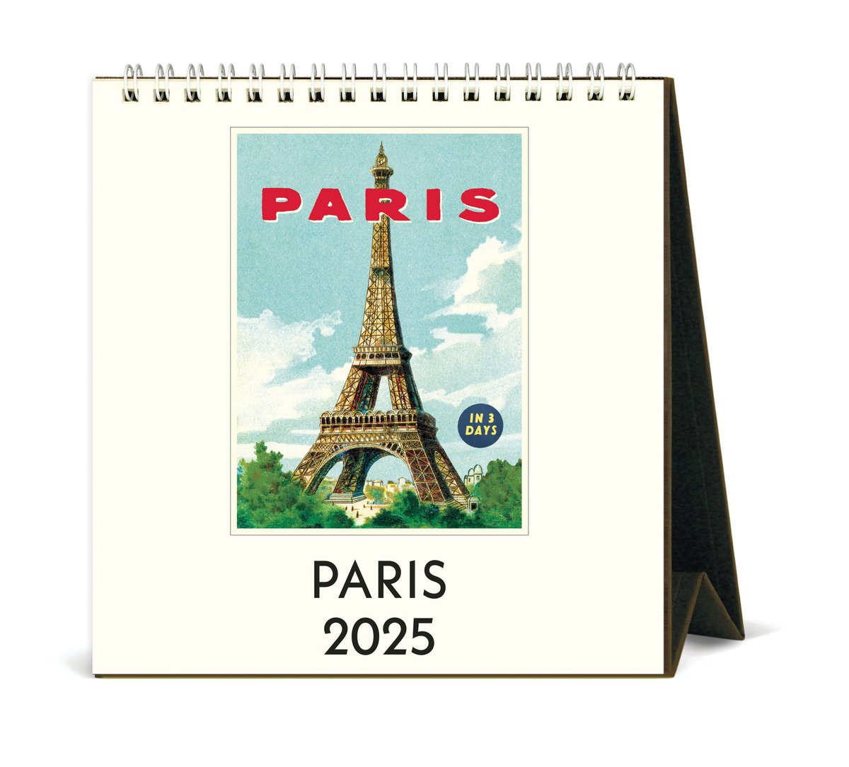 Cavallini & Co. Paris 2025 Easel Desk Calendar, 6.5"x6.5" POMP & POSEY