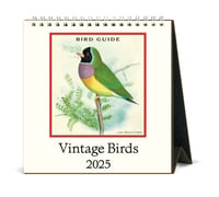 Image 1 of Cavallini & Co. Vintage Birds 2025 Easel Desk Calendar, 6.5"x6.5" 