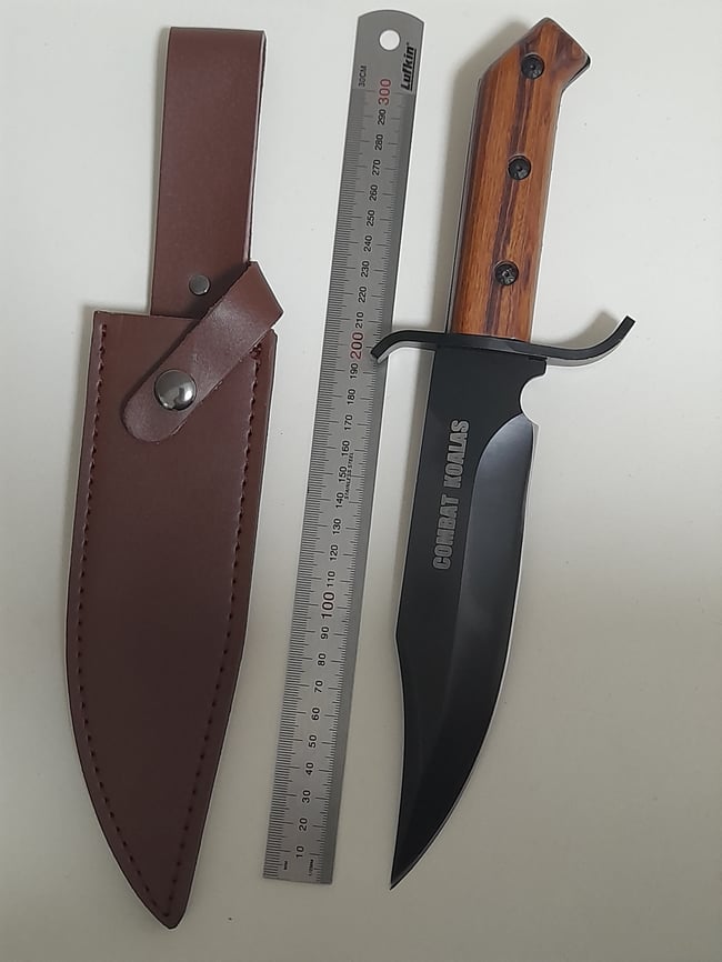 Bowie Hunting Knife with Leather Sheath Gift Camping - Combat Koalas