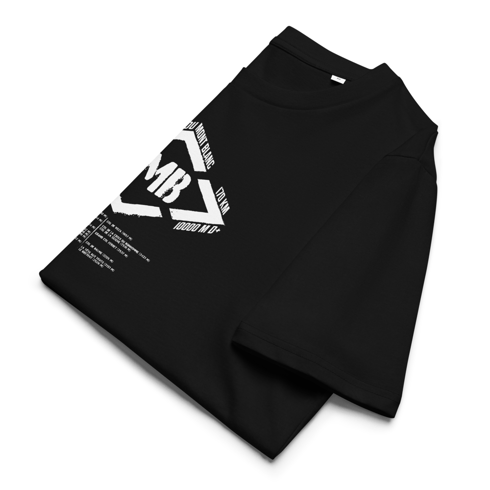 TMB Tour du Mont Blanc / Organic Cotton T-shirt black / white PULSE
