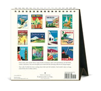 Image 3 of Cavallini & Co. Vintage Travel 2025 Easel Desk Calendar, 6.5"x6.5"