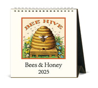 Image 1 of Cavallini & Co. Bees & Honey 2025 Easel Desk Calendar, 6.5"x6.5"