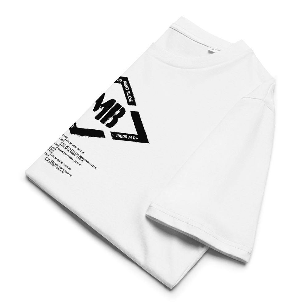 TMB Tour du Mont Blanc / Organic Cotton T-shirt white-black PULSE