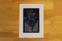 Image 1 of Lilies and Galaxies (linocut print)