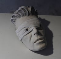 Image 8 of 'The Blind Prophet' White Clay Mask Sculpture