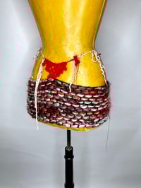 Image 1 of 🎀 PIERCED CAPSULE 🎀 UNIQUE PIECE HANDMADE UPCYCLED CROCHET KNIT THONG MICRO SKIRT