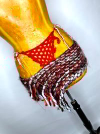 Image 2 of 🎀 PIERCED CAPSULE 🎀 UNIQUE PIECE HANDMADE UPCYCLED CROCHET KNIT THONG MICRO SKIRT