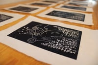 Image 4 of Lilies and Galaxies (linocut print)