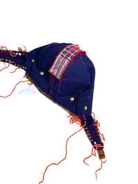 Image 9 of 🎀 PIERCED CAPSULE 🎀 UNIQUE PIECE AVIATOR HAT CUSTOMIZED WITH UPCYCLED SPIKES & WOOL