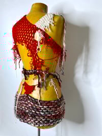 Image 2 of 🎀 PIERCED CAPSULE 🎀 UNIQUE PIECE HANDMADE UPCYCLED CROCHET PIERCED NIPPLE TRIANGLE BIKINI TOP