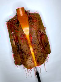 Image 2 of 🎀 PIERCED CAPSULE 🎀 UNIQUE PIECE VINTAGE SPOTTED LEATHER JACKET CUSTOMIZED WITH SPIKES & WOOL
