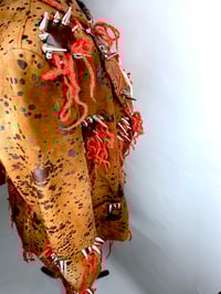 Image 4 of 🎀 PIERCED CAPSULE 🎀 UNIQUE PIECE VINTAGE SPOTTED LEATHER JACKET CUSTOMIZED WITH SPIKES & WOOL