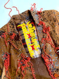 Image 15 of 🎀 PIERCED CAPSULE 🎀 UNIQUE PIECE VINTAGE SPOTTED LEATHER JACKET CUSTOMIZED WITH SPIKES & WOOL