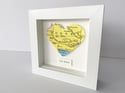 Rocket & Co. 'Love Dorset' And Dorset Area Framed Map Heart Artworks