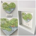 Rocket & Co. 'Love Dorset' And Dorset Area Framed Map Heart Artworks